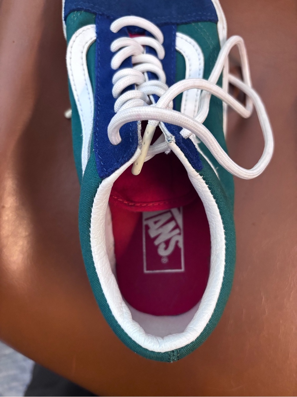 Vans Low-Top Sneakers in Red, Blue, Green & White - Picture 4 of 4